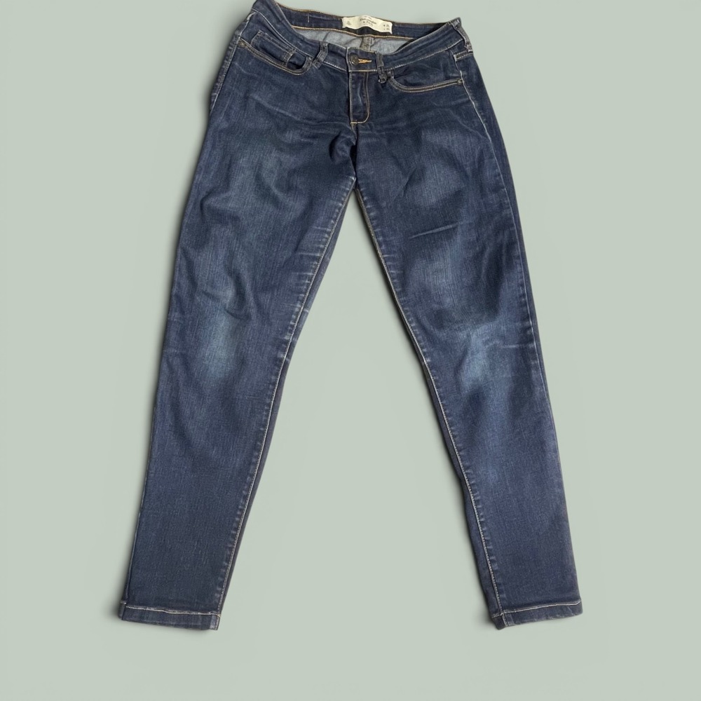 Abercrombie & Fitch Skinny Jeans Dark Wash Low Rise Womens 2L W26 L35 Long